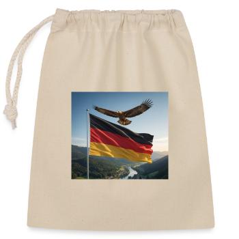 Eagle above the German flag - Closable cotton gift bag (25x30cm) - nature - Front