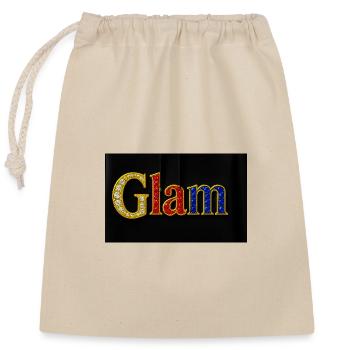 Texte de bijoux glamour - Sac cadeau en coton avec cordon (25 x 30 cm) - nature - Devant