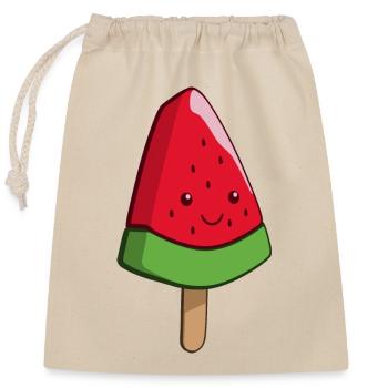 Glace à la pastèque Art sur un bâton - Sac cadeau en coton avec cordon (25 x 30 cm) - nature - Devant
