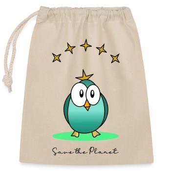 JOUR DE LA TERRE. ECOLOGIE. PLANETE. ENVIRONNEMENT - Sac cadeau en coton avec cordon (25 x 30 cm) - nature - Devant