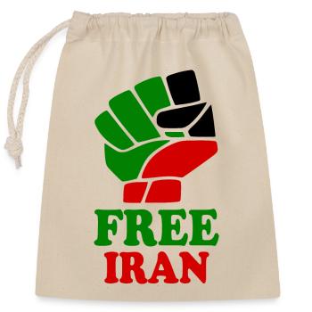 Free iran - Verschließbarer Geschenkbeutel aus Baumwolle (25x30cm) - Natur - Vorne