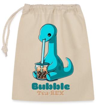 Bubble Tea-Rex - Closable cotton gift bag (25x30cm) - nature - Front