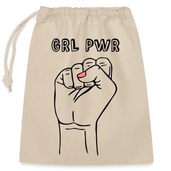 Poing girl power - Sac cadeau en coton avec cordon (25 x 30 cm) - nature - Devant