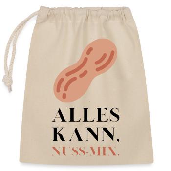 Alles kann Nuss Mix - Verschließbarer Geschenkbeutel aus Baumwolle (25x30cm) - Natur - Vorne