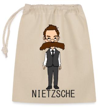 Nietzsche - Verschließbarer Geschenkbeutel aus Baumwolle (25x30cm) - Natur - Vorne