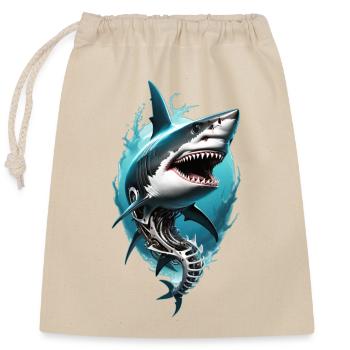 shark attack - Verschließbarer Geschenkbeutel aus Baumwolle (25x30cm) - Natur - Vorne