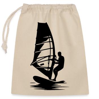 Windsurfen Segeltricks Wasser Wind und Segel - Verschließbarer Geschenkbeutel aus Baumwolle (25x30cm) - Natur - Vorne