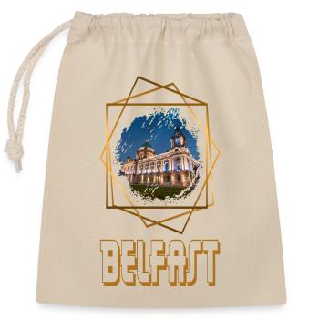 Belfast Northern Ireland City Skyline Home Love - Closable cotton gift bag (25x30cm) - nature - Front