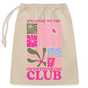 overthinking club 💡 - Verschließbarer Geschenkbeutel aus Baumwolle (25x30cm) - Natur - Vorne