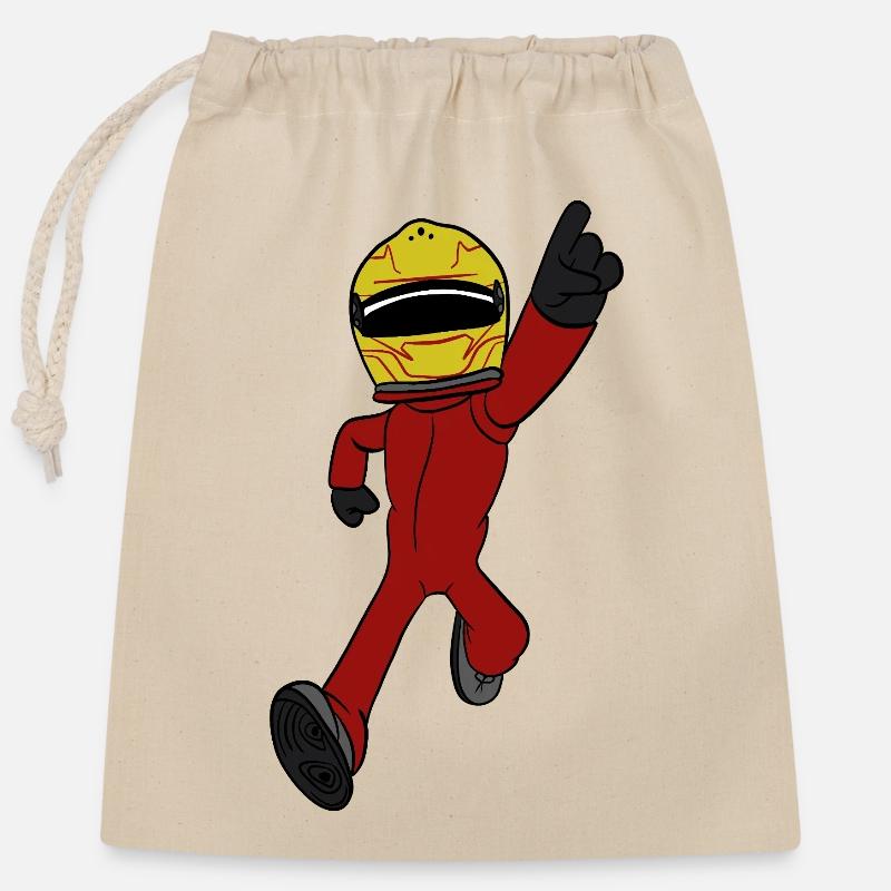 racing driver - Closable cotton gift bag (25x30cm) - nature