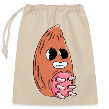 Funny Almond with Udder – Almond Milk - Closable cotton gift bag (25x30cm) - nature - Front