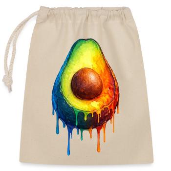 Avocado with a colorful gradient - Closable cotton gift bag (25x30cm) - nature - Front