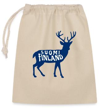 Suomi Finlande Cerf - Sac cadeau en coton avec cordon (25 x 30 cm) - nature - Devant