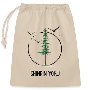 Waldbaden Wald shinrin yoku Waldgänger Waldbad - Verschließbarer Geschenkbeutel aus Baumwolle (25x30cm) - Natur - Vorne