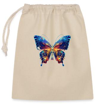 electric butterfly - Verschließbarer Geschenkbeutel aus Baumwolle (25x30cm) - Natur - Vorne