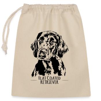 FLAT COATED RETRIEVER canine dog gun dog Wilsigns - Closable cotton gift bag (25x30cm) - nature - Front