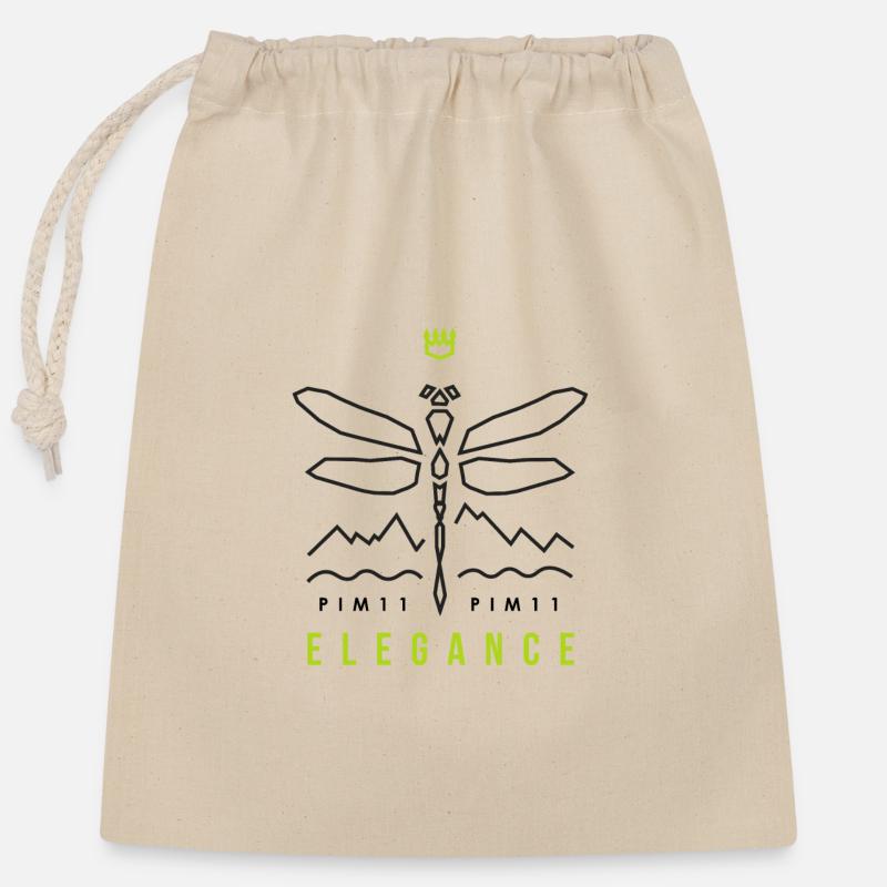 Dragonfly - Closable cotton gift bag (25x30cm) - nature