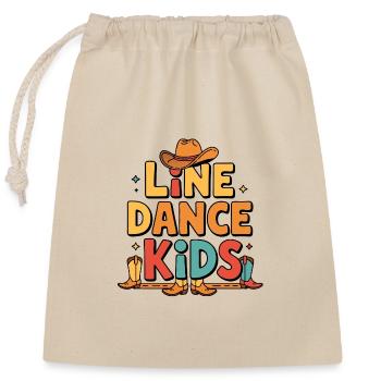 Line Dance Kids Kids Dancing Line Dance - Closable cotton gift bag (25x30cm) - nature - Front