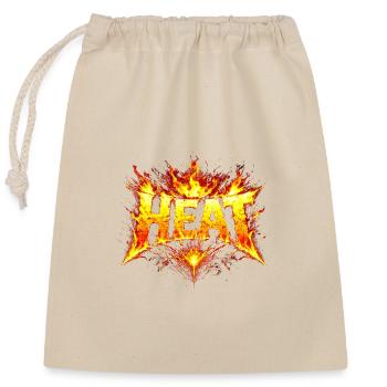 Fiery HEAT Typography - Closable cotton gift bag (25x30cm) - nature - Front