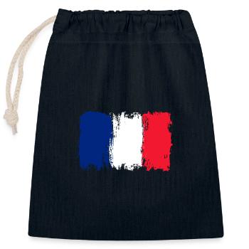 Bleu Blanc Rouge Pinselfahne - Verschließbarer Geschenkbeutel aus Baumwolle (25x30cm) - Navy - Vorne