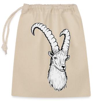 Capricorn Zodiac Sign - Closable cotton gift bag (25x30cm) - nature - Front