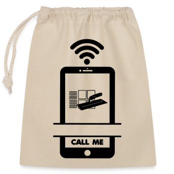 Appelez-moi carreleur de téléphone - Sac cadeau en coton avec cordon (25 x 30 cm) - nature - Devant