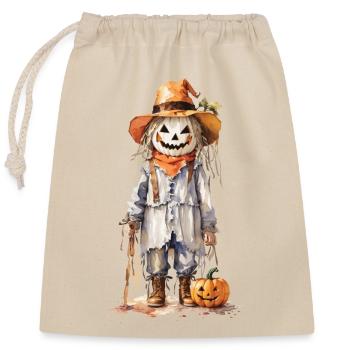 Autumnal Magical Scarecrow Halloween - Closable cotton gift bag (25x30cm) - nature - Front