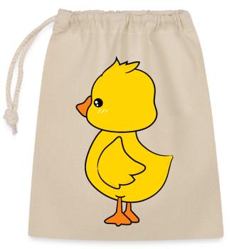 Niedliche Baby-Ente Figur 3 - Verschließbarer Geschenkbeutel aus Baumwolle (25x30cm) - Natur - Vorne