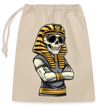 Pharao Skull - Verschließbarer Geschenkbeutel aus Baumwolle (25x30cm) - Natur - Vorne