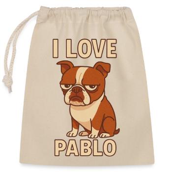 I Love Pablo the dog - Closable cotton gift bag (25x30cm) - nature - Front
