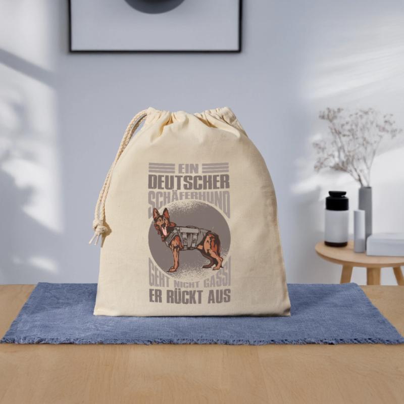 Schäferhund Geschenke Hund Herrchen Gassi Verschließbarer Geschenkbeutel aus Baumwolle (25x30cm)