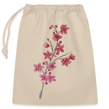 Cherry Branch - Closable cotton gift bag (25x30cm) - nature - Front