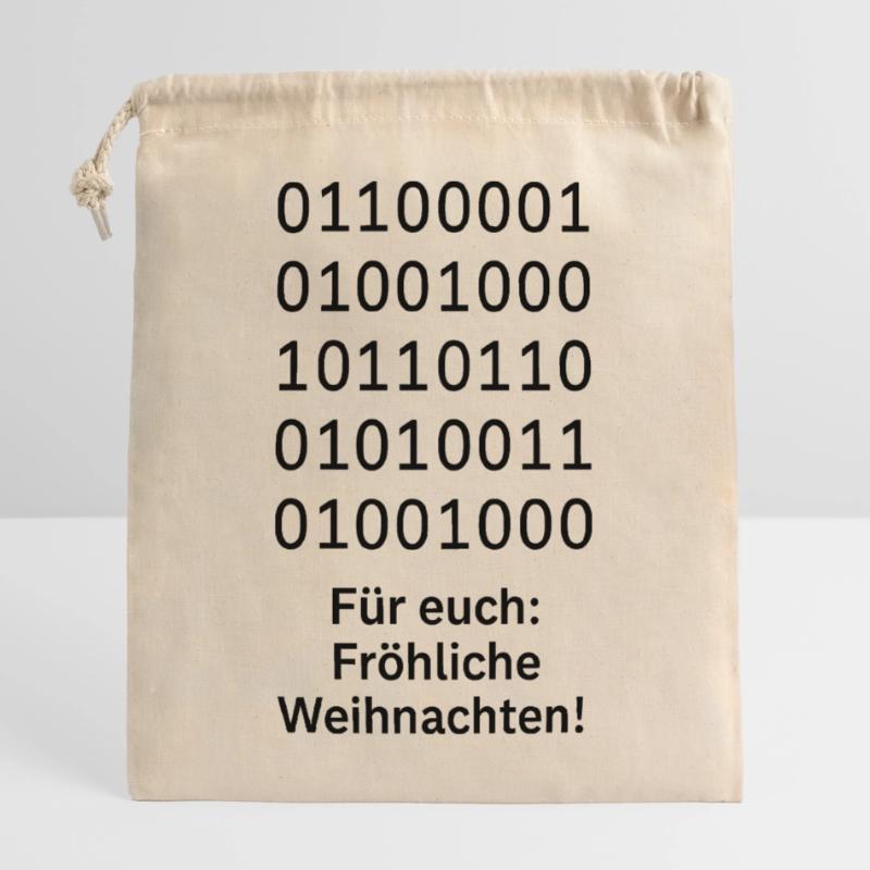 Binary Code Weihnachtszauber Verschließbarer Geschenkbeutel aus Baumwolle (25x30cm)
