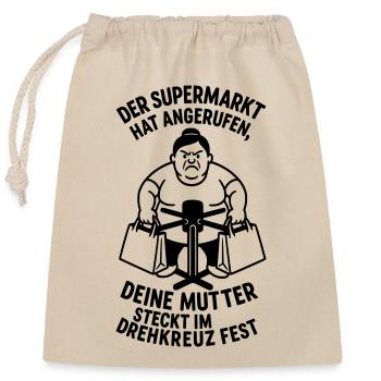drehkreuz deine mutter supermarkt witz - Verschließbarer Geschenkbeutel aus Baumwolle (25x30cm) - Natur - Vorne