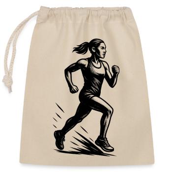 Clear running message - Closable cotton gift bag (25x30cm) - nature - Front