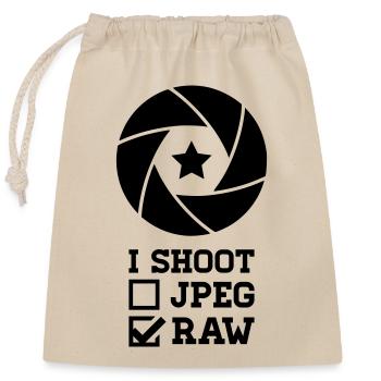 I Shoot Photography – Camera Design for Photographers - Closable cotton gift bag (25x30cm) - nature - Front