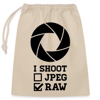 I Shoot Photography – Camera Design for Photographers - Closable cotton gift bag (25x30cm) - nature - Front