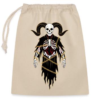 Devil Demon Mask Death Fantasy Satan Halloween - Closable cotton gift bag (25x30cm) - nature - Front