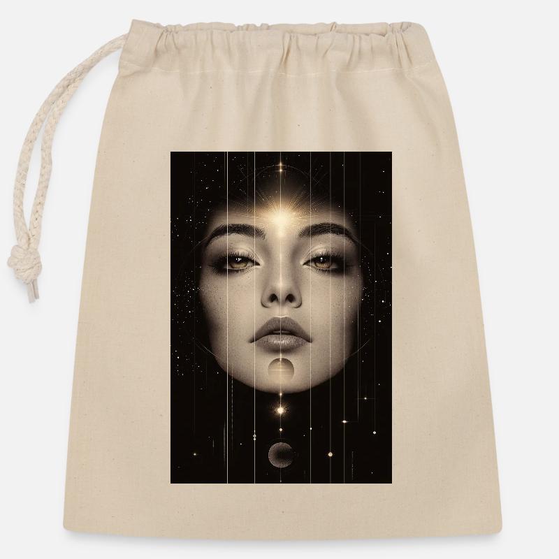 Moon Goddess - Verschließbarer Geschenkbeutel aus Baumwolle (25x30cm) - Natur