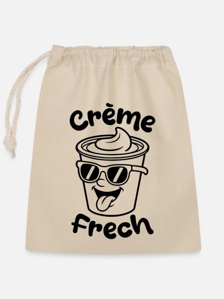 Crème Frech - Verschließbarer Geschenkbeutel aus Baumwolle (25x30cm) - Natur