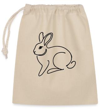 Rabbit - Closable cotton gift bag (25x30cm) - nature - Front