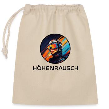 Höhenrausch - Skidesign - Verschließbarer Geschenkbeutel aus Baumwolle (25x30cm) - Natur - Vorne