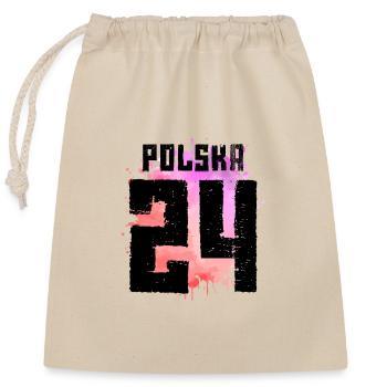 Polen 24 Trikot 2024 Bunt Polska - Verschließbarer Geschenkbeutel aus Baumwolle (25x30cm) - Natur - Vorne