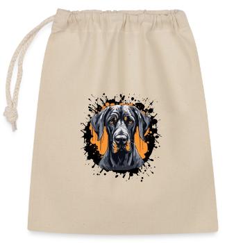 Great Dane Dog Portrait - Closable cotton gift bag (25x30cm) - nature - Front