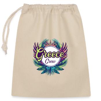 Vacances Équipage Grèce - Sac cadeau en coton avec cordon (25 x 30 cm) - nature - Devant