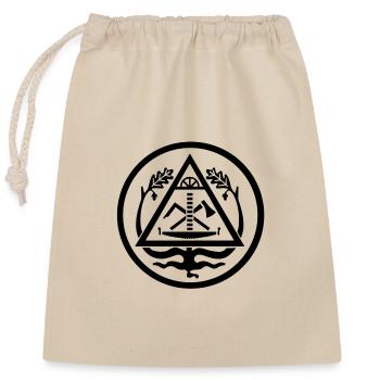 Zimmerer Zunftzeichen – traditionelles Wappen - Verschließbarer Geschenkbeutel aus Baumwolle (25x30cm) - Natur - Vorne