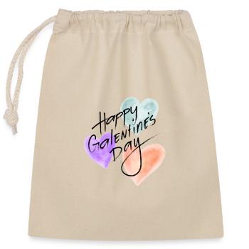 Bonne fête de Galentine - Sac cadeau en coton avec cordon (25 x 30 cm) - nature - Devant
