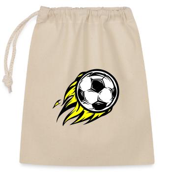 Football burns fire - Closable cotton gift bag (25x30cm) - nature - Front