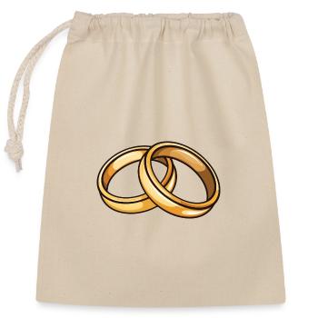 Wedding Rings Wedding - Closable cotton gift bag (25x30cm) - nature - Front