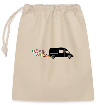 Fourgon Road trip lover - Sac cadeau en coton avec cordon (25 x 30 cm) - nature - Devant